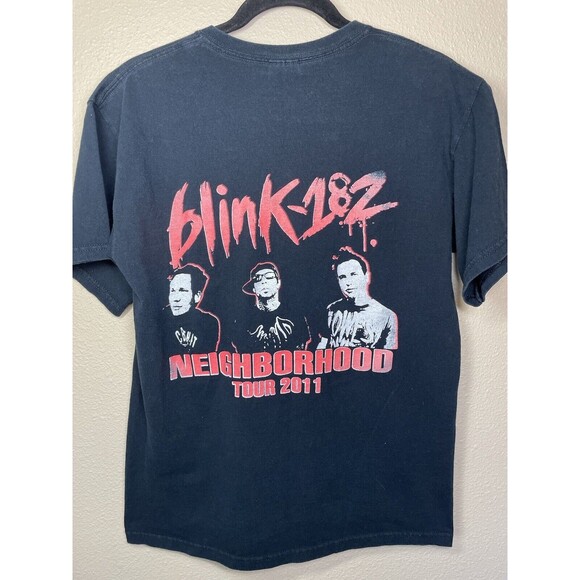 Blink 182 Neighborhood Tour 2011 Concert Tee Black Size Med Band Pink Rock - Picture 6 of 12
